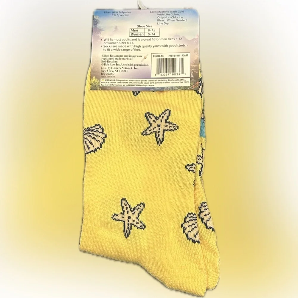 Bob Ross Tropical Crew Socks | NWT | O/S Unisex Adult